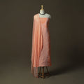 Peach - lucknowi hand embroidered cotton chikankari 3pc