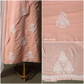 Lucknowi hand embroidered cotton chikankari 3pc unstitched