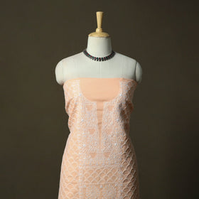 Lucknowi hand embroidered cotton chikankari 3pc unstitched