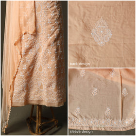 Lucknowi hand embroidered cotton chikankari 3pc unstitched