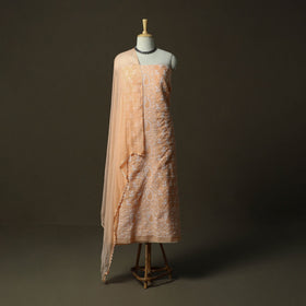 Lucknowi hand embroidered cotton chikankari 3pc unstitched