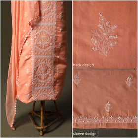 Lucknowi hand embroidered cotton chikankari 3pc unstitched