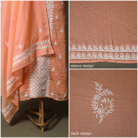 Lucknowi hand embroidered kota doria cotton chikankari 2pc