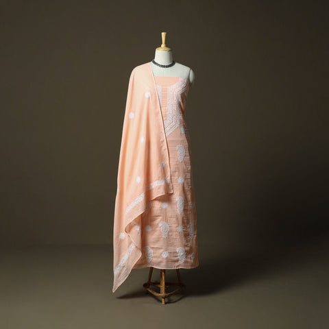 Lucknowi hand embroidered kota doria cotton chikankari 2pc