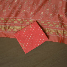 Maheshwari silk hand block sanganeri print 3pc unstitched