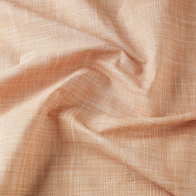Peach Mangalagiri Plain Handloom Cotton Fabric 