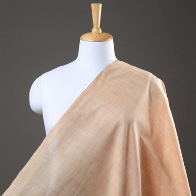 Peach Mangalagiri Plain Handloom Cotton Fabric 