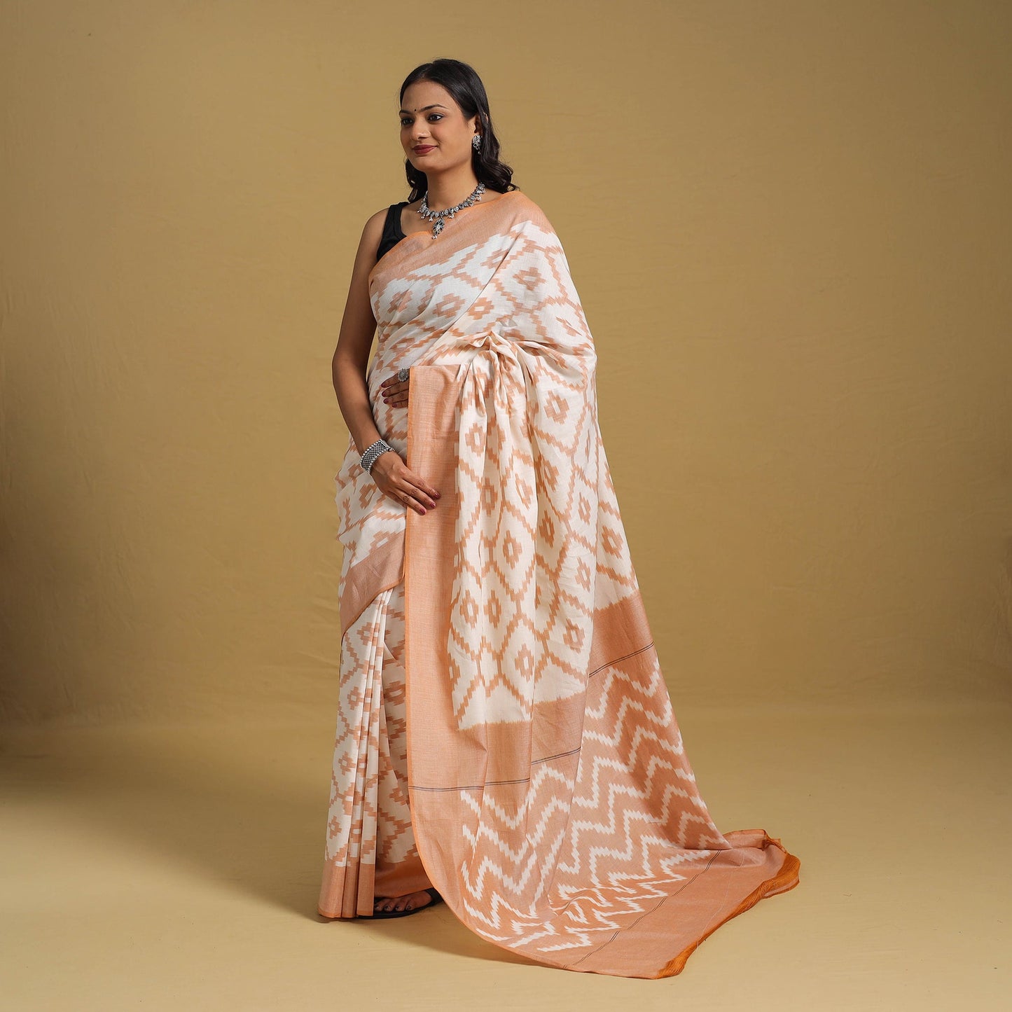Mercerised Cotton Handloom Pochampally Ikat Saree