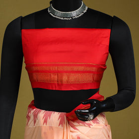 Peach - mercerized cotton thread buti ilkal saree