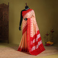 Peach - mercerized cotton thread buti ilkal saree