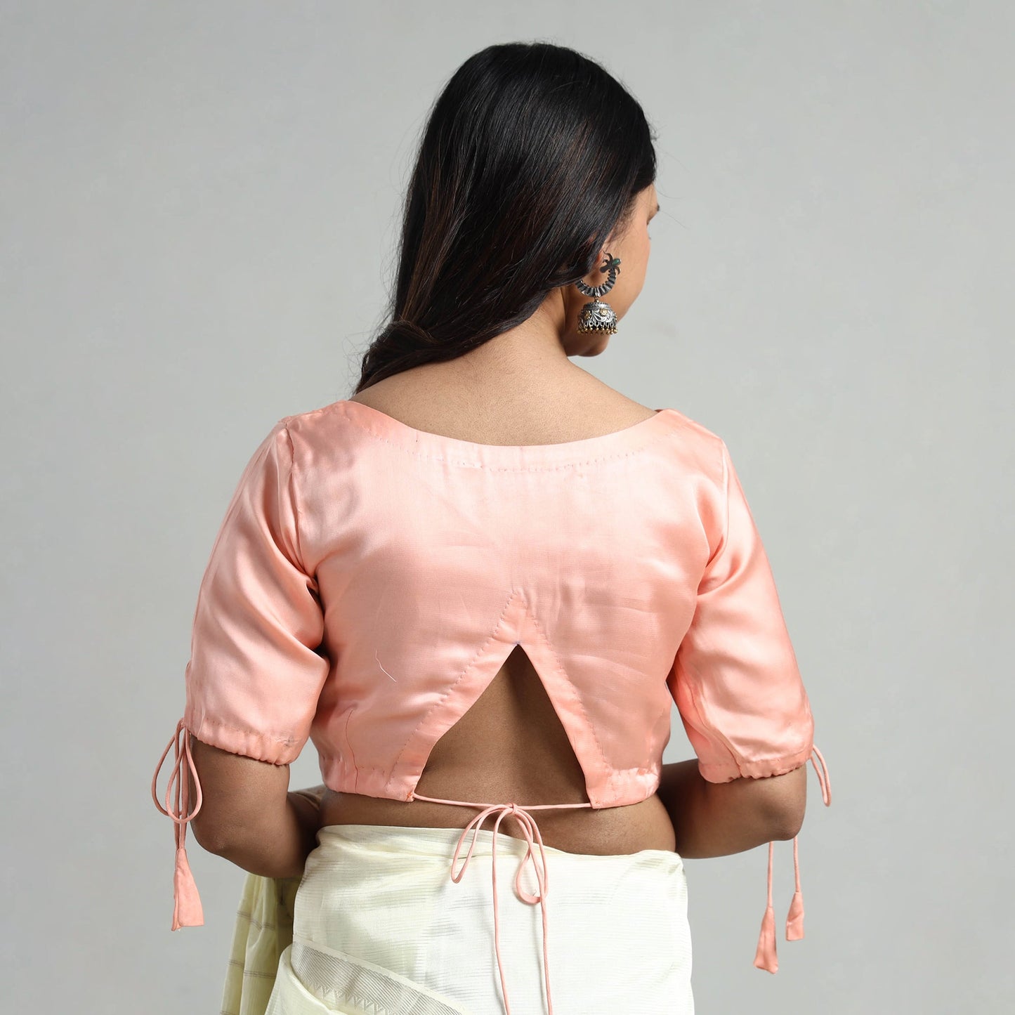 Buy Modal Silk Plain Stitched Blouse 