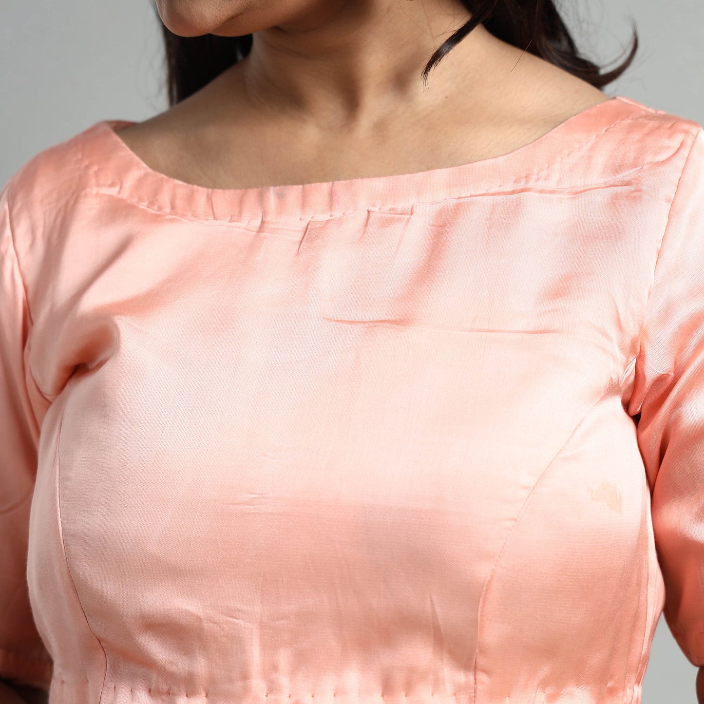 Buy Modal Silk Plain Stitched Blouse 