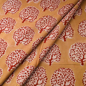Peach Natural Dyed Cotton Bindaas Block Print Fabric