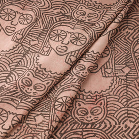 Peach - natural dyed cotton bindaas fabric - girl