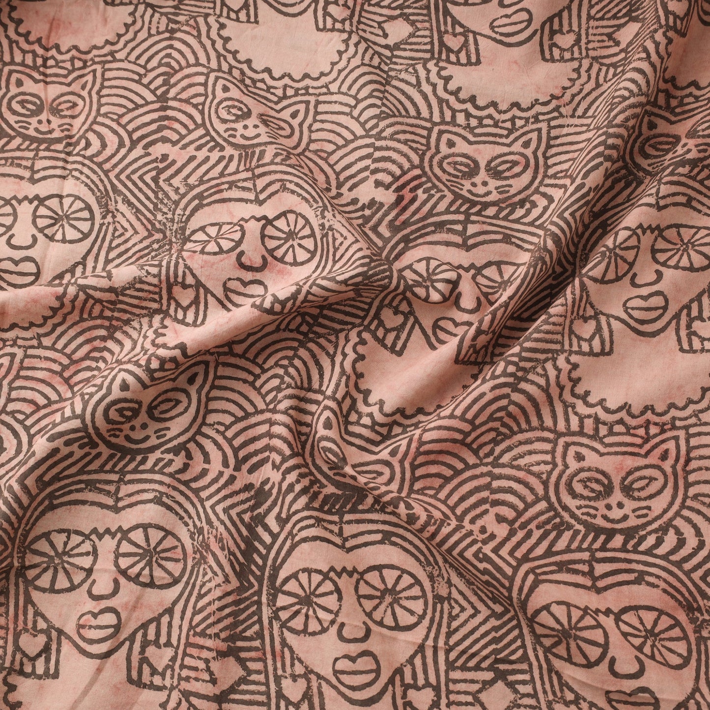 Peach - natural dyed cotton bindaas fabric - girl