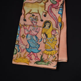 Natural dyed handloom chanderi silk handpainted