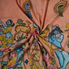 Natural dyed handloom chanderi silk handpainted