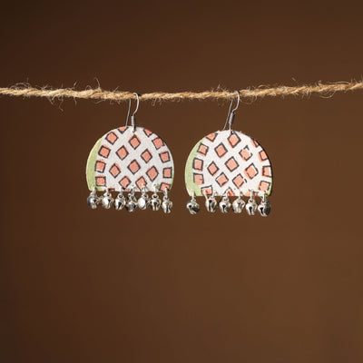 Grey Nusrat Ghungroo Work Fabart Earrings