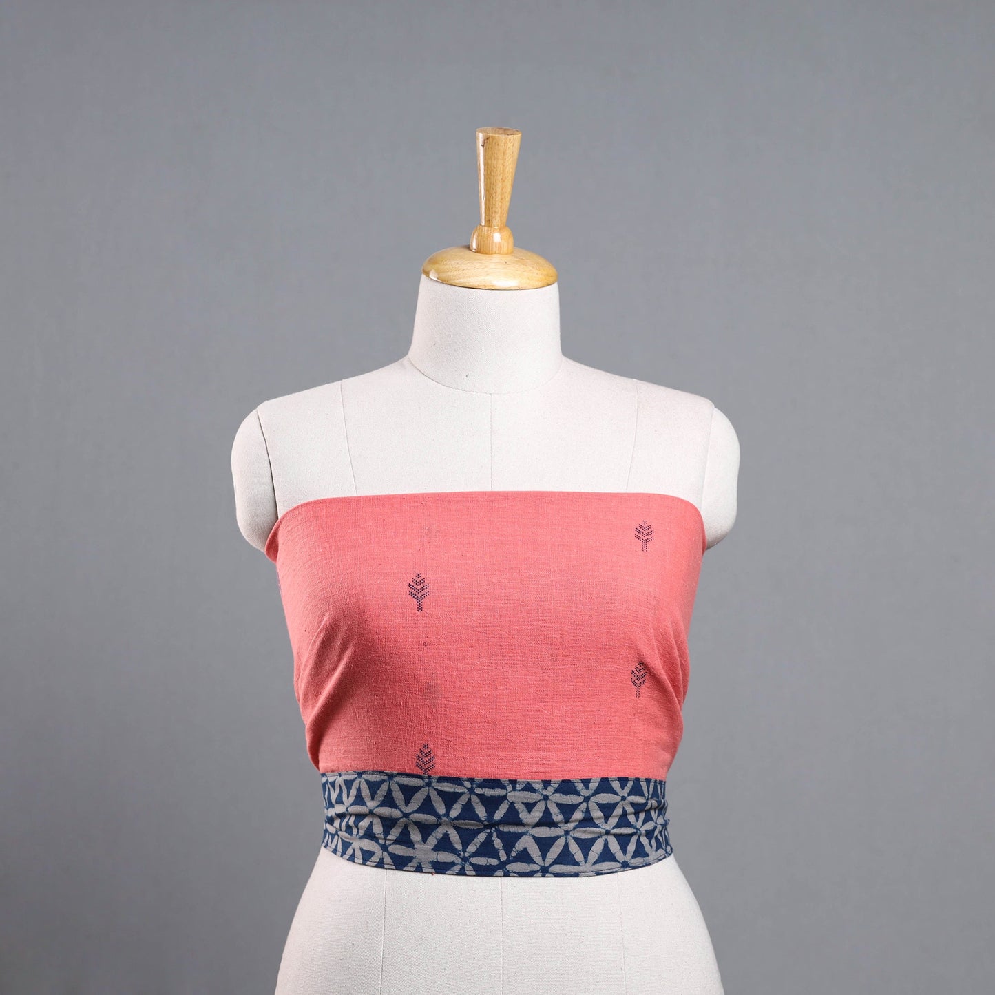 Peach - organic kala cotton handloom blouse piece 23