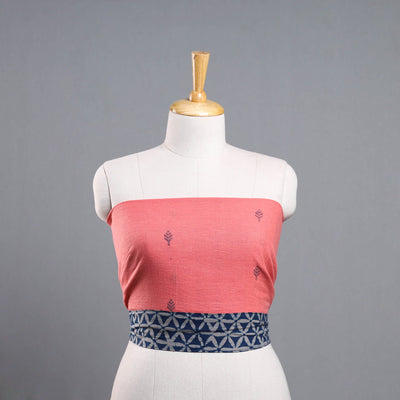 Peach - organic kala cotton handloom blouse piece 23