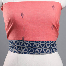 Peach - organic kala cotton handloom blouse piece 23