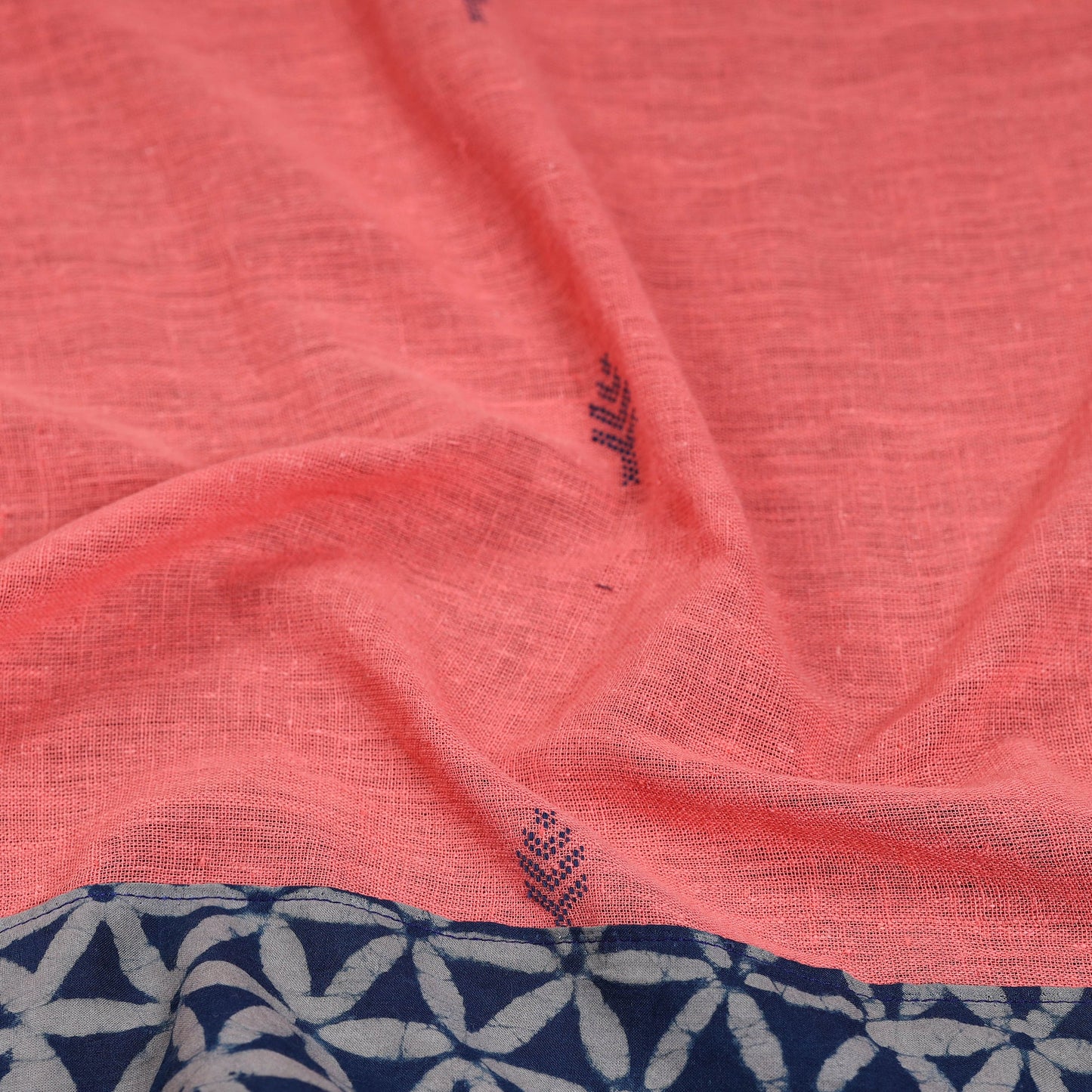 Peach - organic kala cotton handloom blouse piece 23