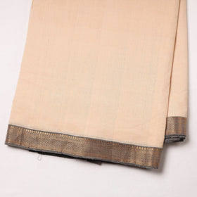 Peach Original Mangalagiri Handloom Cotton  Zari Border Fabric 