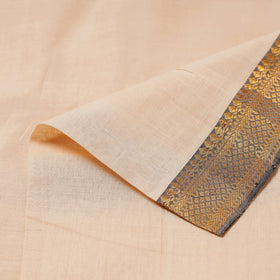 Peach Original Mangalagiri Handloom Cotton  Zari Border Fabric 