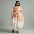 Peach - phulia bengal jamdani handloom pure cotton dupatta