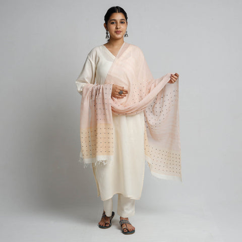  Phulia Bengal Jamdani Handloom Pure Cotton Dupatta Online at iTokri.com