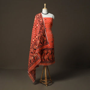 Phulia jamdani silk cotton 2pc unstitched dress material 04