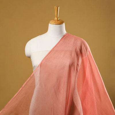 Peach Plain Cotton Kota Doria Fabric 
