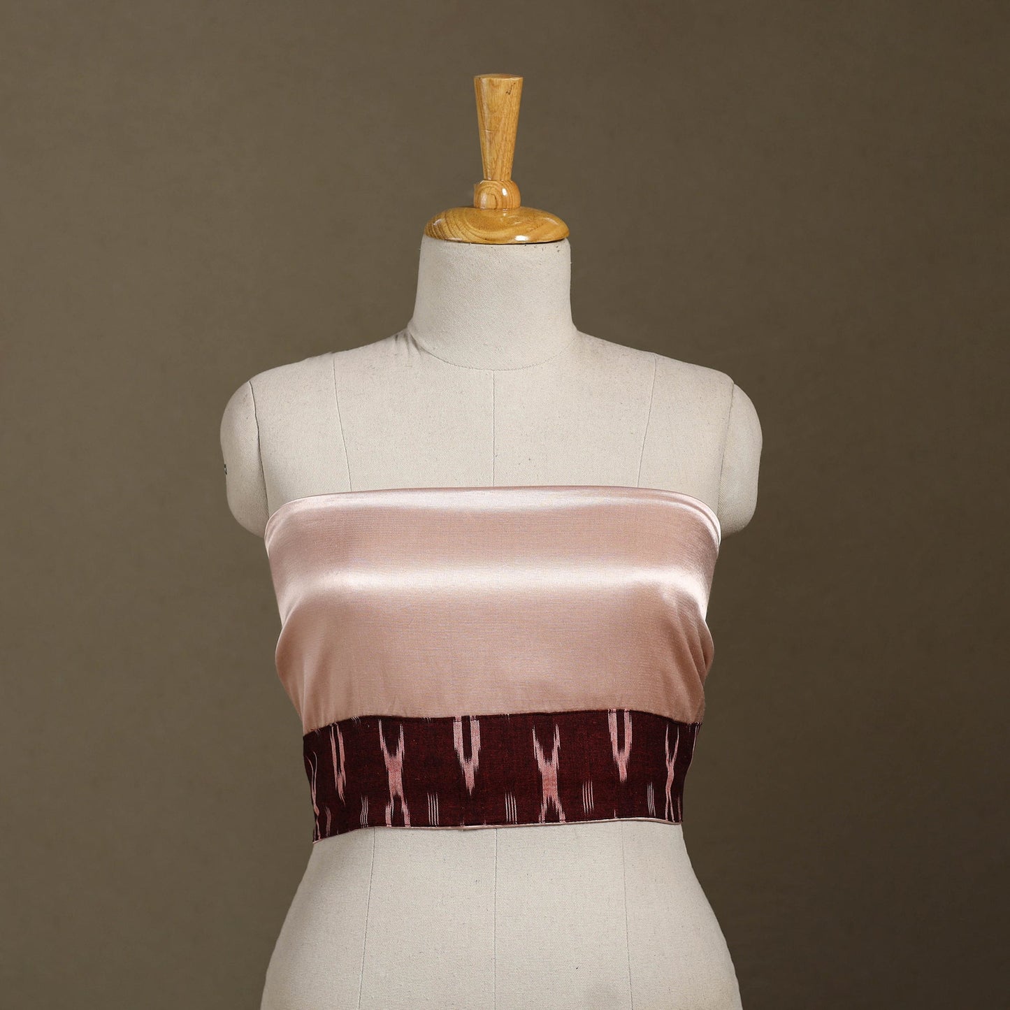 Peach Plain Mashru Silk Blouse Piece 