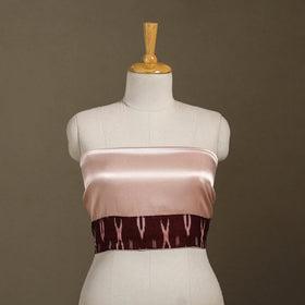 Peach Plain Mashru Silk Blouse Piece 