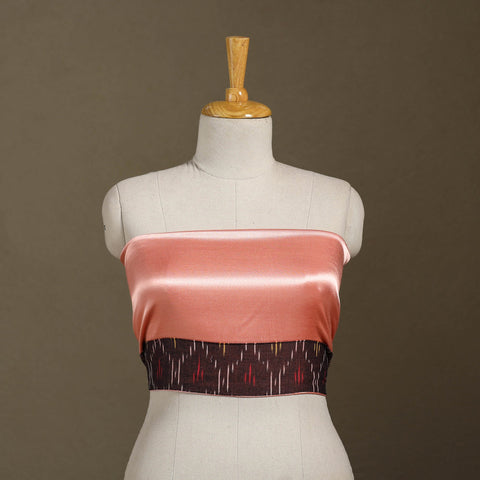 Peach Plain Mashru Silk Blouse Piece 