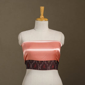 Peach Plain Mashru Silk Blouse Piece 