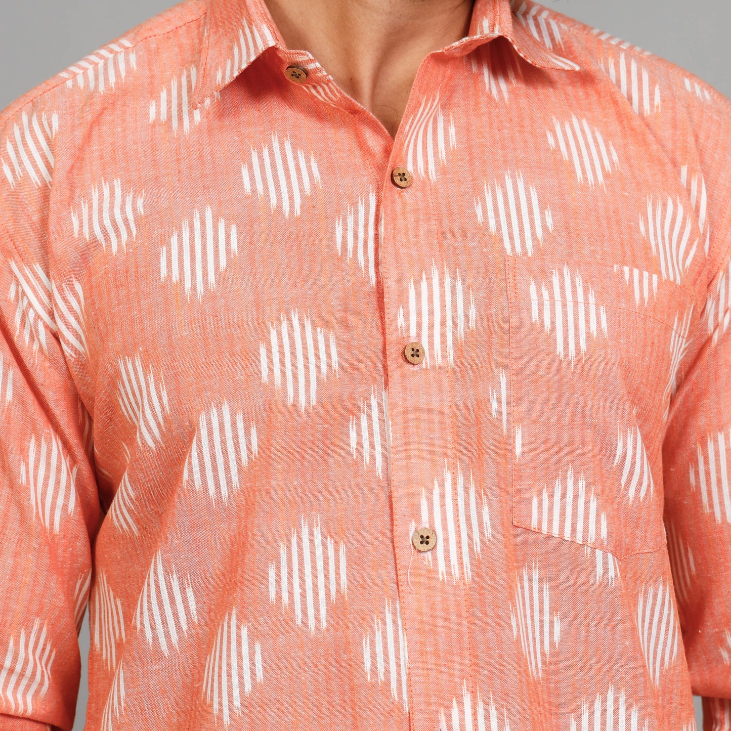Buy Pochampally Ikat Cotton Men Full Sleeve Shirt Online at iTokri.com