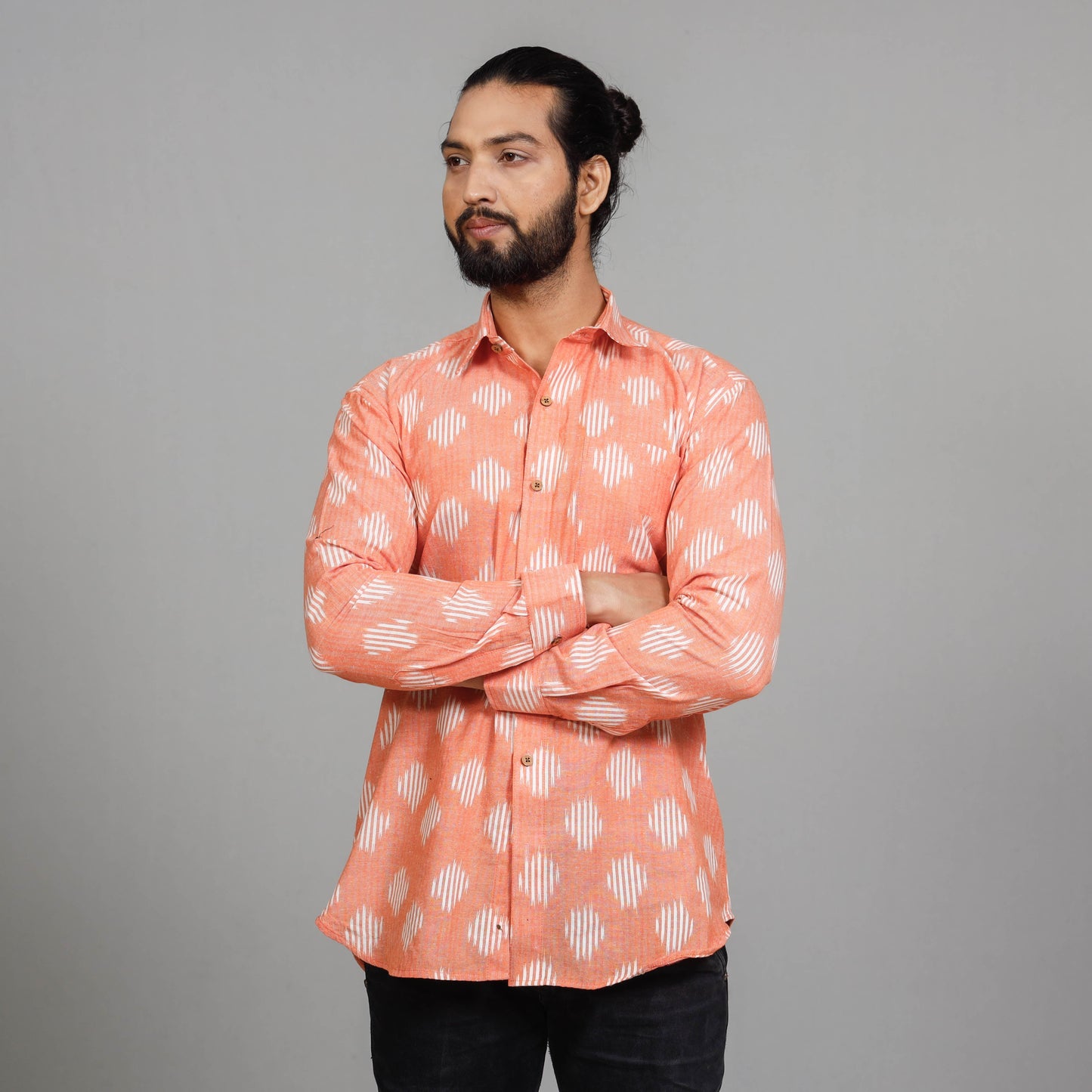 Buy Pochampally Ikat Cotton Men Full Sleeve Shirt Online at iTokri.com