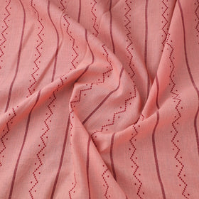Peach Prewashed Cotton Jacquard Fabric