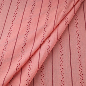 Peach Prewashed Cotton Jacquard Fabric