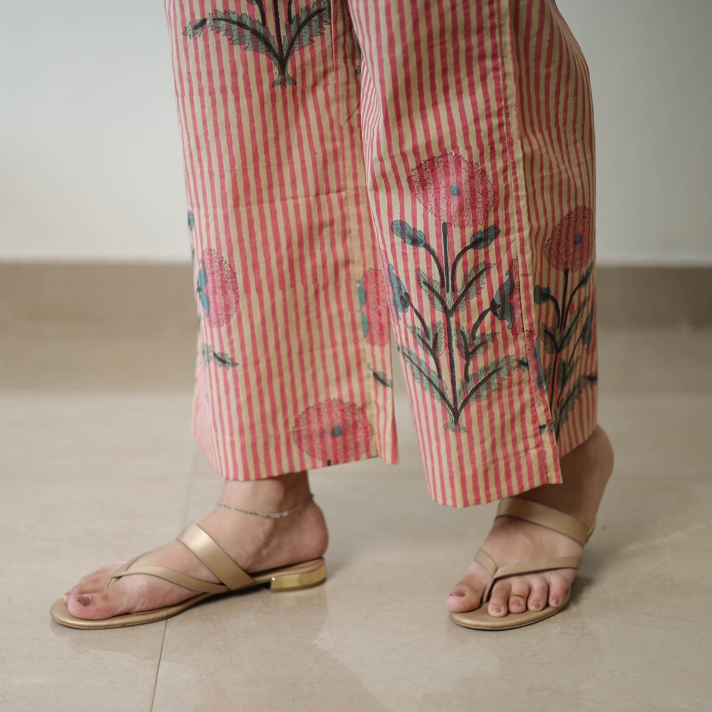 Peach - Block Printed Cotton Sanganeri Co-Ord Set 08