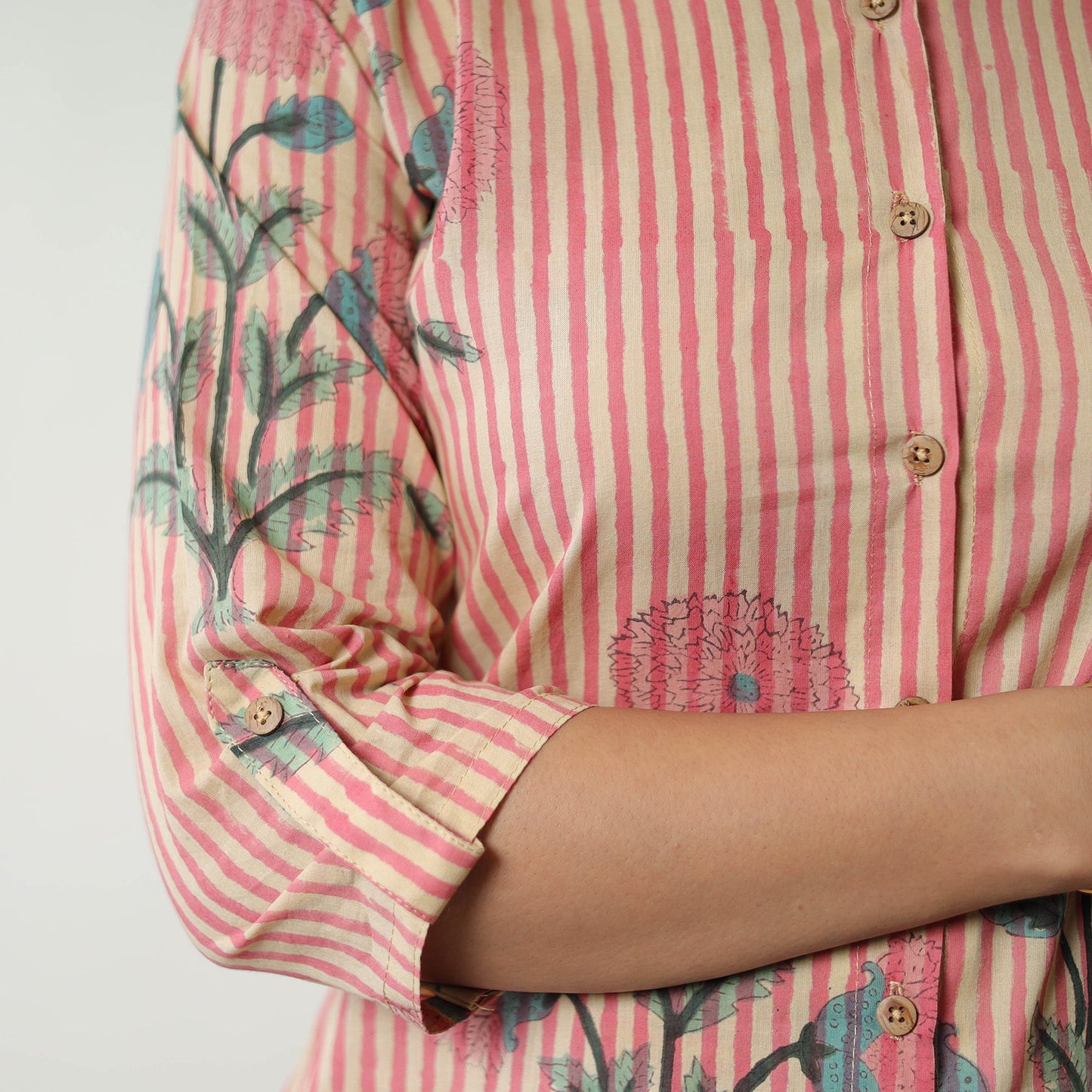 Peach - Block Printed Cotton Sanganeri Co-Ord Set 08