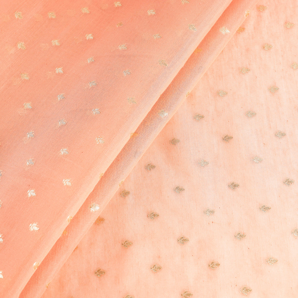 Buy Pure Banarasi Handwoven Cutwork Buti Silk Cotton Fabric Online at iTokri.com