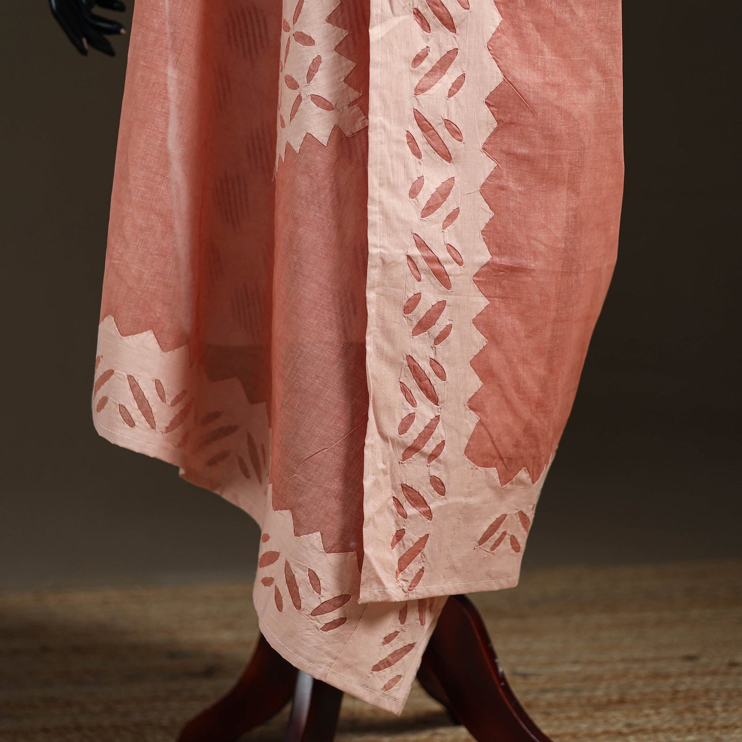 Pure cotton barmer cutwork applique dupatta 06 - handcrafted