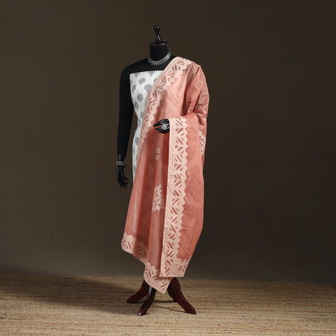 Pure cotton barmer cutwork applique dupatta 06 - handcrafted