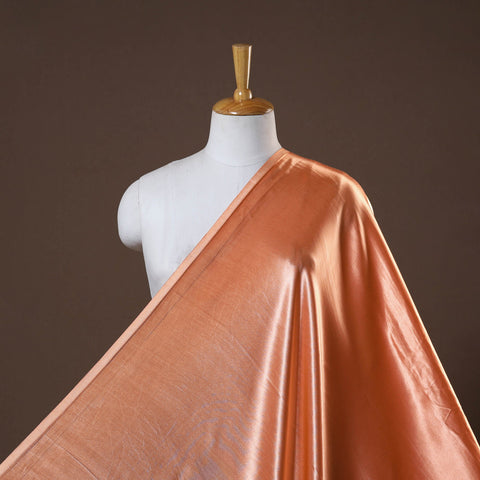 Peach - pure mashru silk plain fabric (width - 46 in) 07