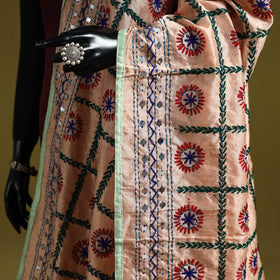 Ranihati chapa work chanderi silk hand embroidery dupatta