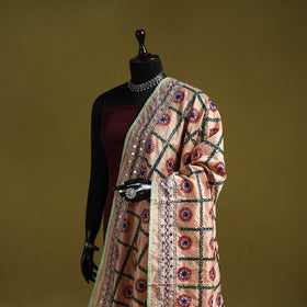 Ranihati chapa work chanderi silk hand embroidery dupatta