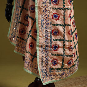 Ranihati chapa work chanderi silk hand embroidery dupatta