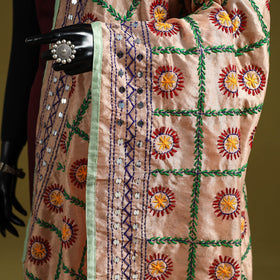 Ranihati chapa work chanderi silk hand embroidery dupatta